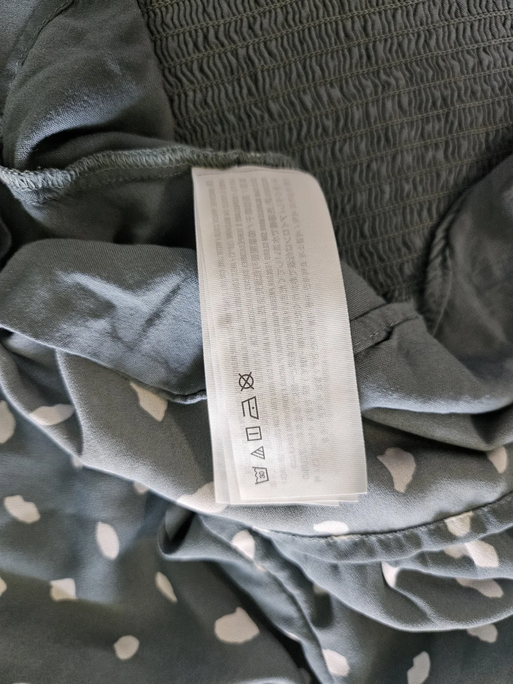 Abercrombie & Fitch V-Neck Green & White Puff Sleeve Peplum Blouse